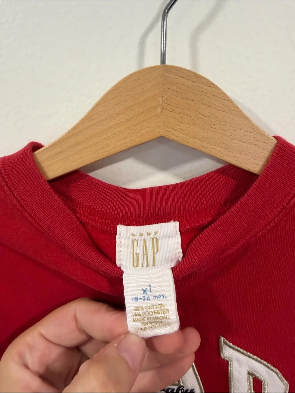 Vintage Y2K Baby Gap Red Fleece Bubble Jumpsuit Romper Onesie